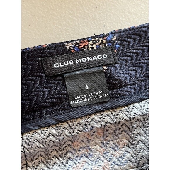 Club Monaco Womens Medallion Navy Kelly Pants silk wool blend. Sz 6 0012251 - Picture 6 of 9